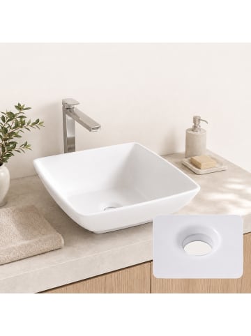 Waschbecken in Weiß - (B)41,5 x (H)13 x (T)41,5 cm