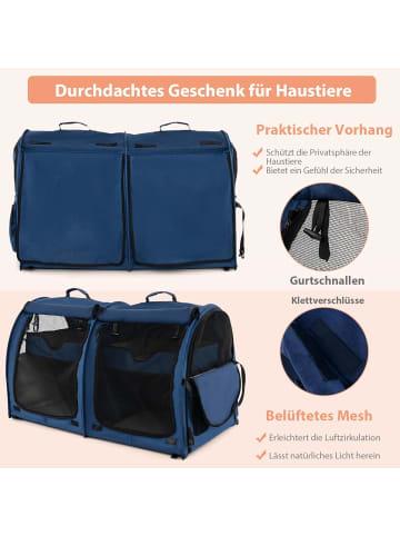 COSTWAY Hunde-Transportboxen in Blau