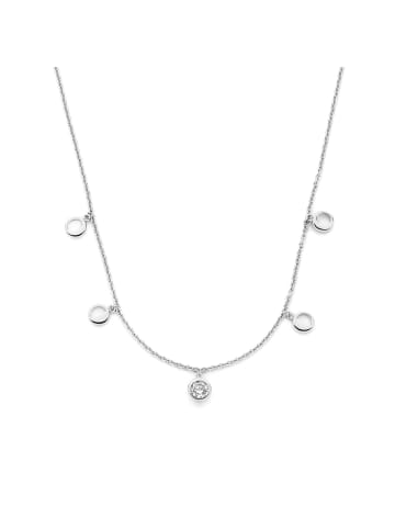 Violet Hamden Halskette Luna mit Zirkonia - (L)45 cm in Silber