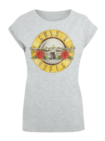 F4NT4STIC Extended Shoulder T-Shirt Guns 'n' Roses Vintage Logo Black in grau meliert