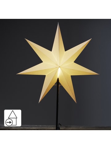 STAR Trading Tischlampe Stern 'Frozen', weiß, 75cm in Weiß