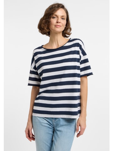 ELBSAND T-Shirt Luani in Coldwater + Cloud White STRIPE