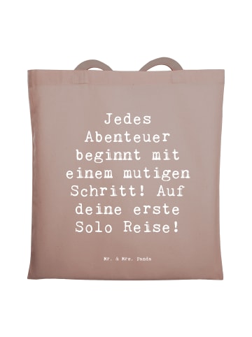 Mr. & Mrs. Panda Strandtasche Spruch Alleine Reisen Unternehmen ... in Braun Pastell