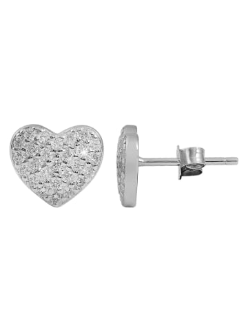 Adeliás Damen Ohrringe – Ohrstecker aus 925 Silber mit Zirkonia in silber