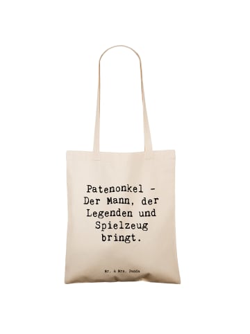 Mr. & Mrs. Panda Beutel Spruch Patenonkel Geschenk mit Spruch in Creme