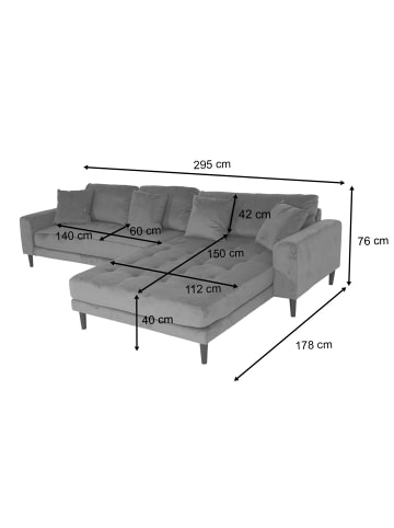 MCW Ecksofa 3-Sitzer J54, Samt rost-rot