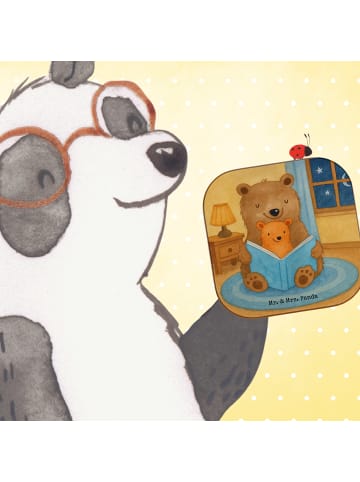Mr. & Mrs. Panda Glasuntersetzer Bären Buch Design ohne Spruch in Weiß