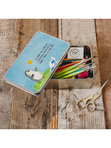 Mr. & Mrs. Panda Erinnerungsbox Pinguin Surfer mit Spruch in Eisblau