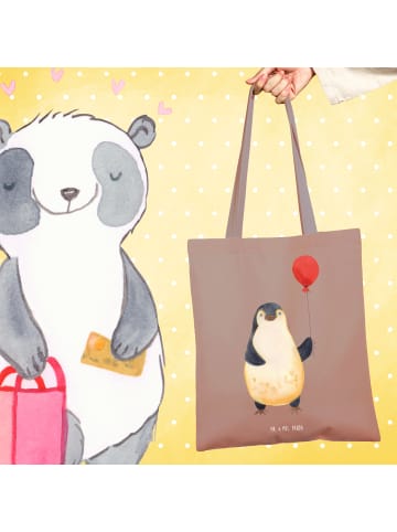 Mr. & Mrs. Panda Tasche Pinguin Luftballon ohne Spruch in Braun Pastell