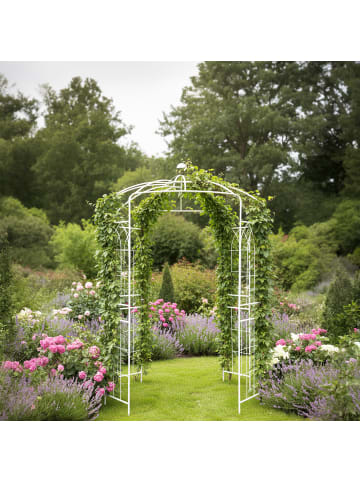relaxdays Rosenpavillon in Weiß - (B)206 x (H)290 x (T)206 cm