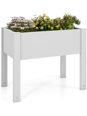 COSTWAY Gartenbeet selbstbewässernd 76x45x61cm in Weiß
