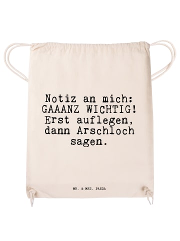 Mr. & Mrs. Panda Sportbeutel Notiz an mich: GAAANZ... mit Spruch in Creme
