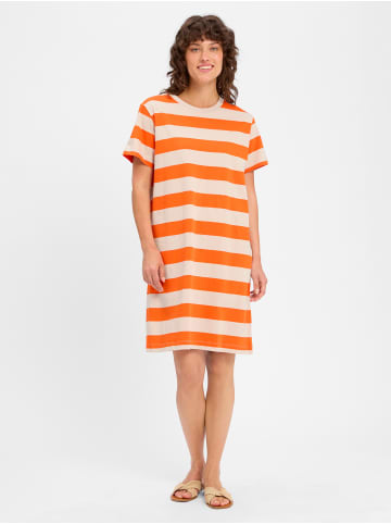 Marie Lund Kleid in orange beige - 0001
