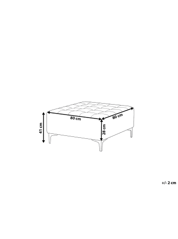 Beliani Ottomane ABERDEEN in Grau/Gold - (W) 80 x (H) 41 x (L) 80 cm