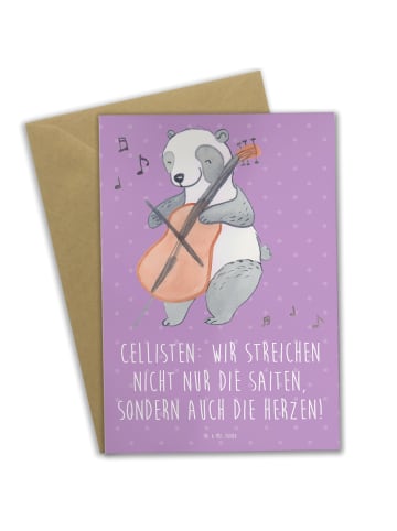 Mr. & Mrs. Panda Glückwunschkarte Zeichenllo Herz mit Spruch in Lavendeltraum