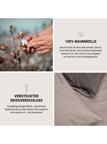 Schiesser Renforcé Bettwäscheset Doubleface in Taupe-Dunkelgrau