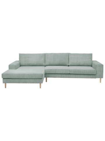 58 aufm Kessel SOFA mit Longchair links Kaylynn Cordstoff silber