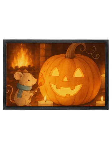 Mr. & Mrs. Panda Bodenvorleger Kürbis Maus Design ohne Spruch in Weiß