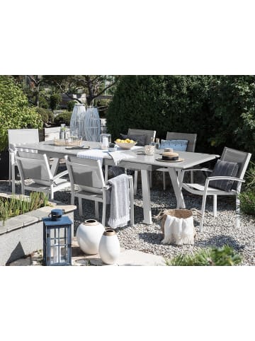 Beliani 7-tlg Gartentisch Set PERETA in Grau/Weiß