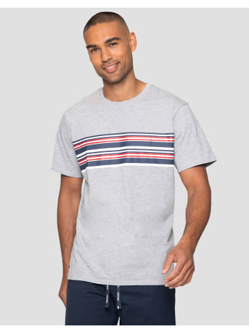 Threadbare Schlafanzug Jonas PJ Set in Grey Marl & Navy