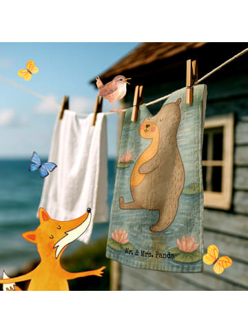 Mr. & Mrs. Panda Handtuch Otter Bauch Design ohne Spruch in Weiß