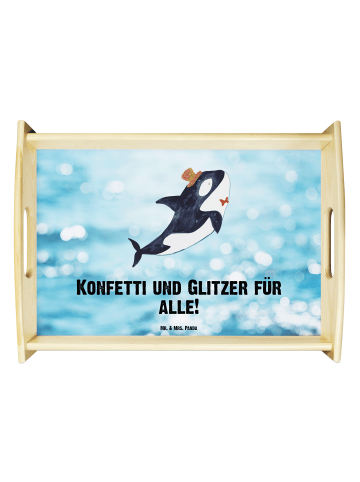 Mr. & Mrs. Panda Serviertablett Orca Zylinder mit Spruch in OZeichenanblue