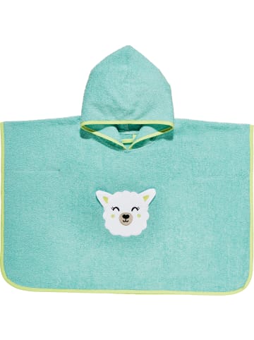 Erwin Müller Frottier Kinder-Poncho mit Kapuze Lama in mint
