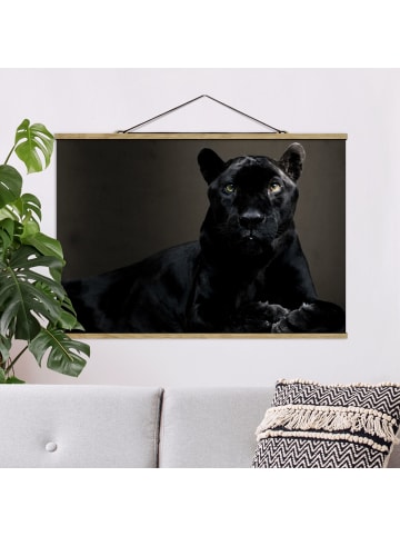 WALLART Stoffbild mit Posterleisten - Black Puma in Schwarz