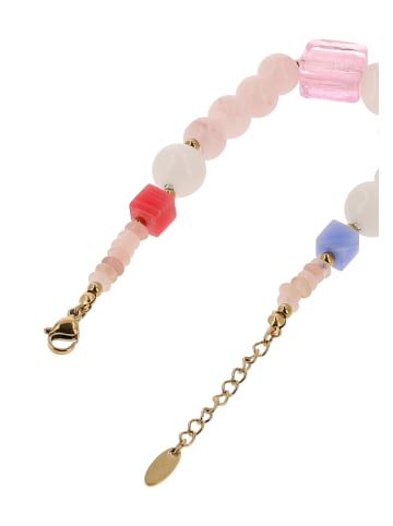 IZIA Women Bracelet With Beads in Gold Multicolor