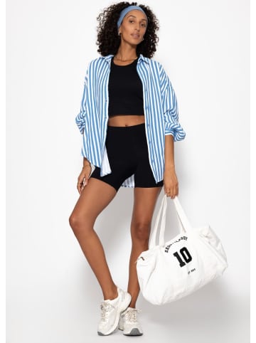 SASSYCLASSY Sport-Top mit Leo-Print in Schwarz