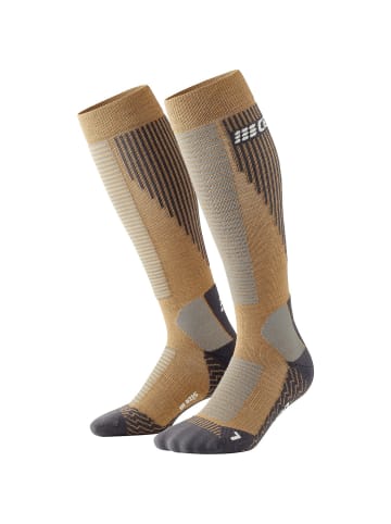 cep M SKI TOURING COMPRESSISOCKS TALL in Camel