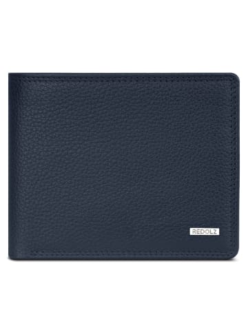 Redolz Leather Essentials QF Geldbörse RFID Leder 12 cm ausklappbar in navy