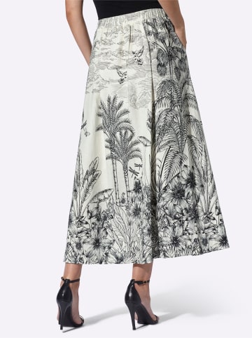 Heine Webrock in ecru-schwarz-bedruckt