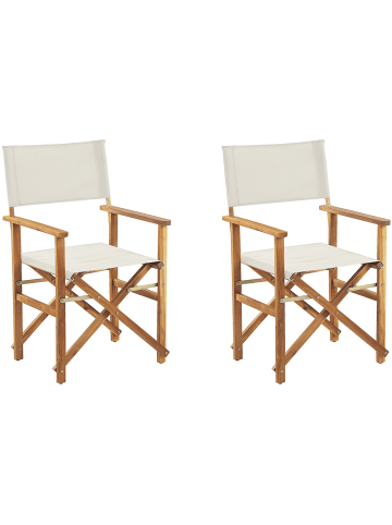 Beliani 2er-Set Gartenstuhl CINE in Weiß/Braun