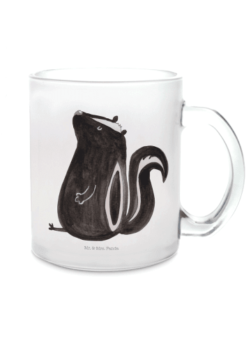 Mr. & Mrs. Panda Teetasse Stinktier Sitzen ohne Spruch in Transparent