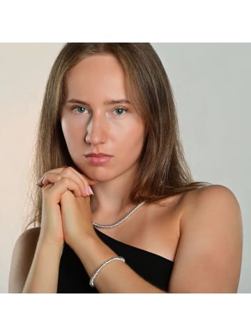 Adeliás Damen Armband aus Edelstahl 20 cm in silber