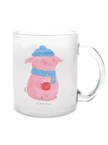 Mr. & Mrs. Panda Teetasse Glas Schwein Glühwein ohne Spruch in Transparent