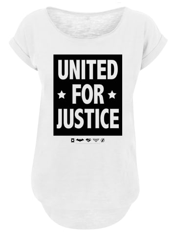 F4NT4STIC Long Cut T-Shirt DC Comics Justice League United For Justice in weiß