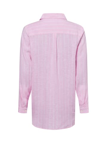 Marie Lund Tunikabluse mit Leinen-Anteil in rosa weiß