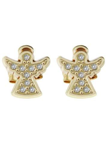 Adeliás Damen Ohrringe – Ohrstecker aus 333 Gold mit Zirkonia in gold