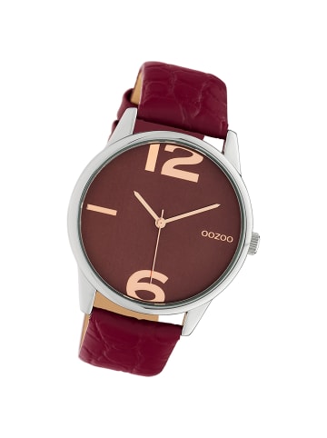Oozoo Analog-Armbanduhr Oozoo Timepieces weinrot groß (ca. 40mm)