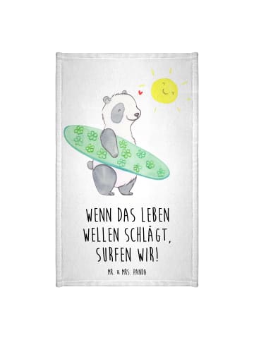 Mr. & Mrs. Panda Mini-Handtuch Sommer Wellen Surf mit Spruch in Weiß