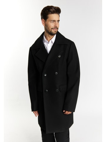DreiMaster Herren Übergangsmantel In Wolloptik in Schwarz