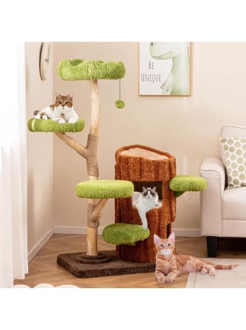 COSTWAY Kratzbaum Katzen 80x50x141cm in Grün