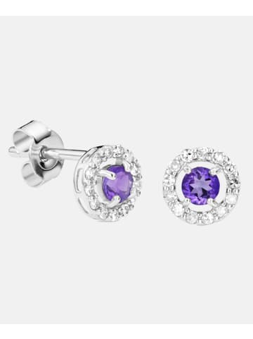Diamant L'éternel Ohrringe aus 375 Weißgold mit 0.13 Karat Diamant mit Amethyst