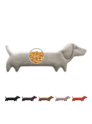 Leschi Wärmekissen 100 % Bio-Baumwolle, Körnerkissen "Hund Winston" in grau