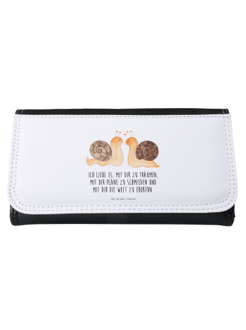 Mr. & Mrs. Panda Portemonnaie für Damen Schnecken Liebe mit Spruch in Weiß