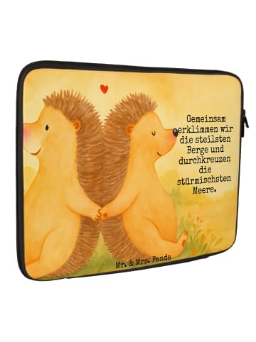 Mr. & Mrs. Panda Notebook Tasche Igel händchenhaltend Design mit... in Weiß
