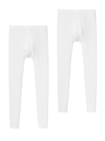Schiesser Lange Unterhose Original Doppelripp in Weiß