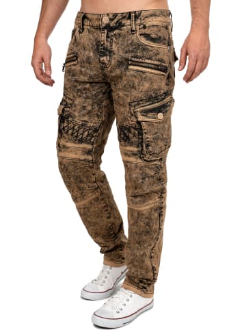 Cipo & Baxx Herren Straight Fit Jeans Stonewashed in Brown